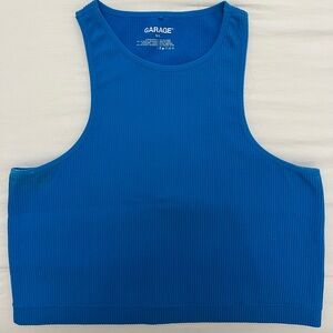 Garage Blue Sleeveless Crop Tank Top